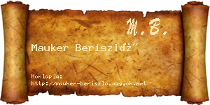 Mauker Beriszló névjegykártya